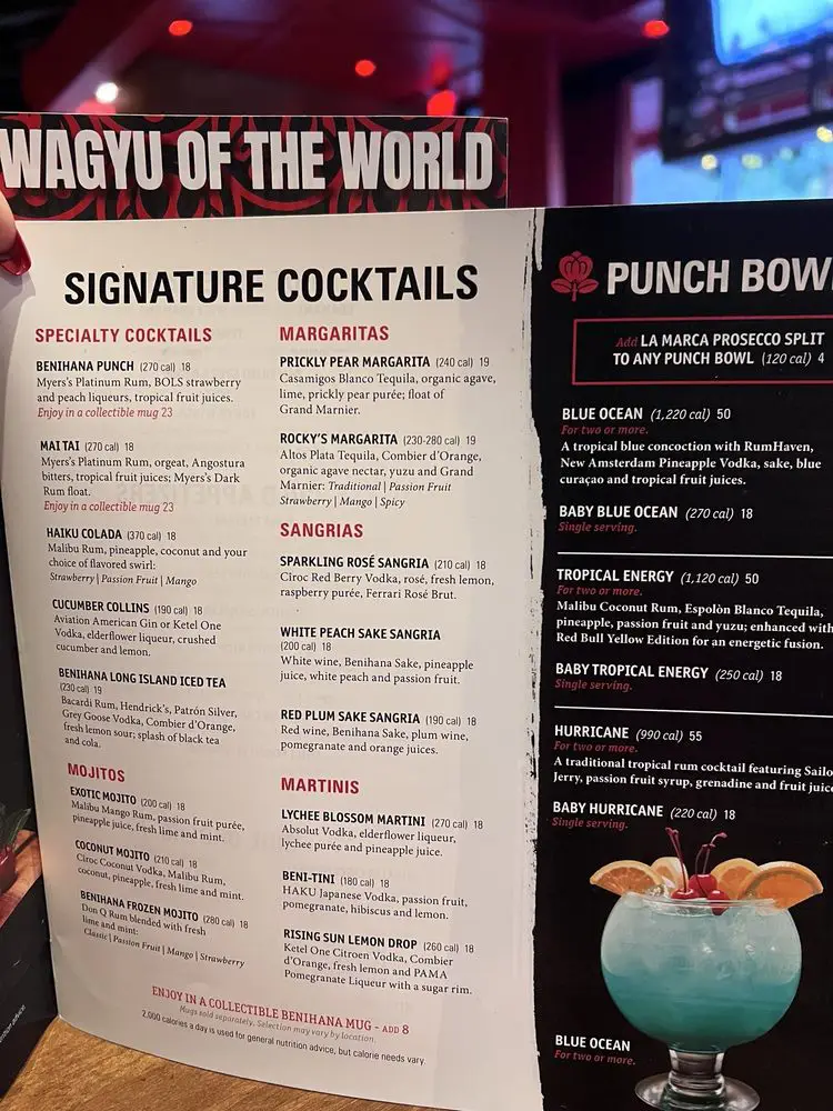 Benihana Menu USA