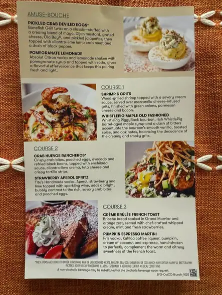 Bonefish Grill Menu USA 