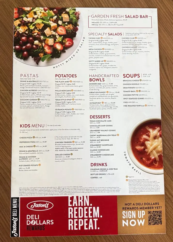 Jason’s Deli Menu USA