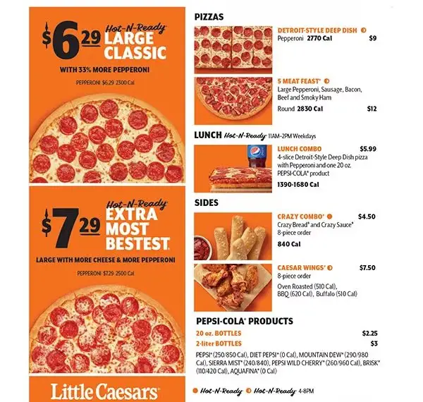 Little Caesars Menu USA