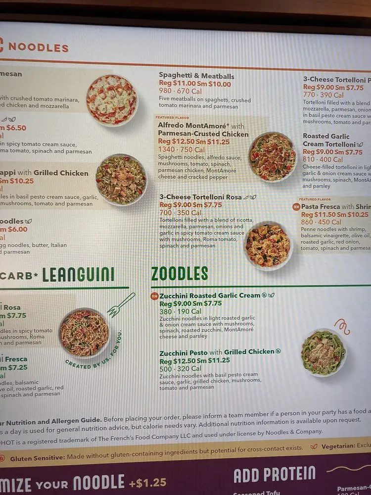Noodles and Company Menu USA