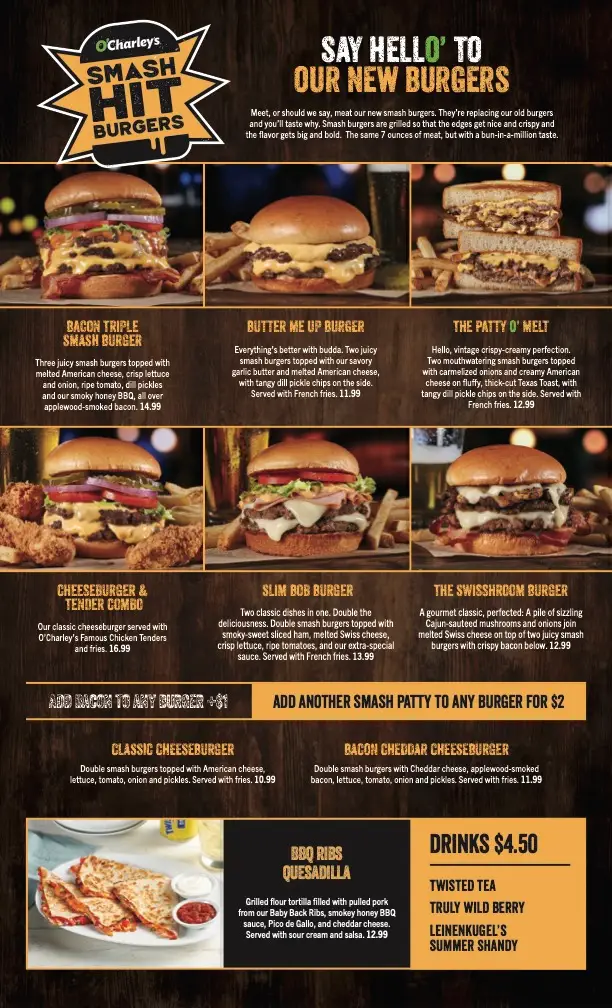 O’Charley’s Menu USA