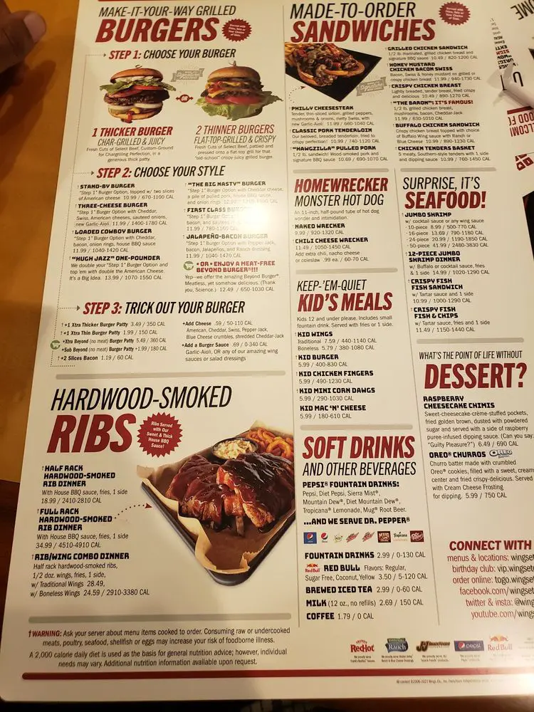 Wings Etc Menu USA