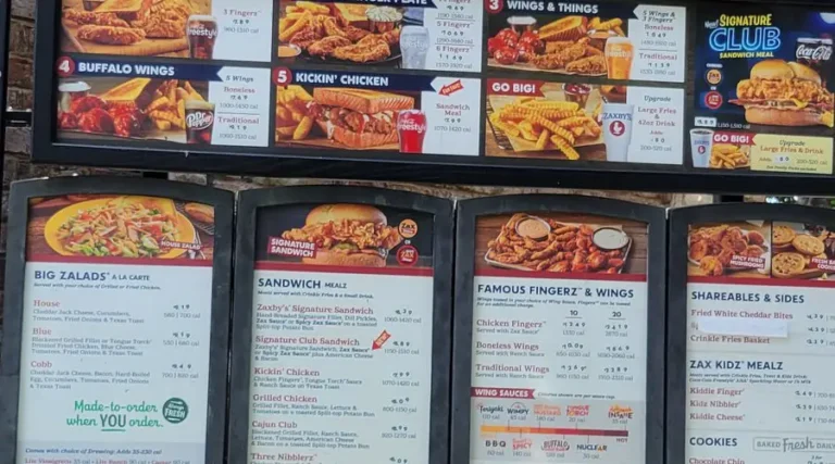 Zaxby’s Menu USA Prices