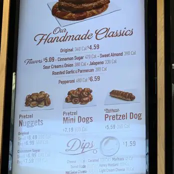 Auntie Anne’s Menu USA Prices
