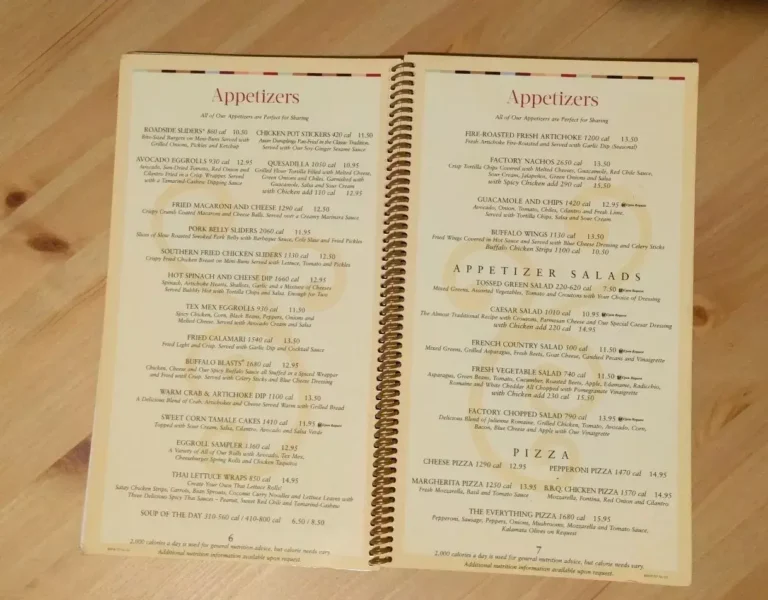 Cheesecake Factory Menu USA Prices