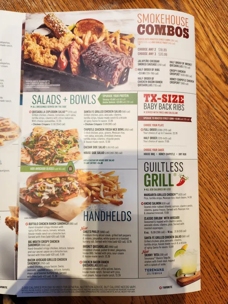 Chili’s Menu USA