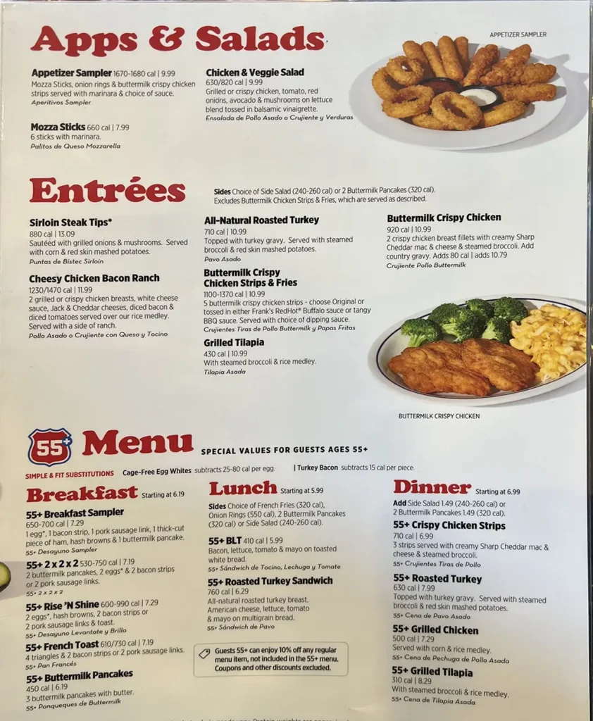 IHOP Menu USA
