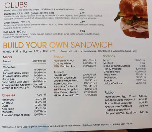 Jason’s Deli Menu USA Prices
