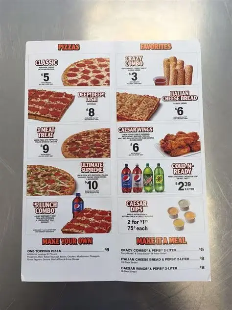 Little Caesars Menu USA Prices