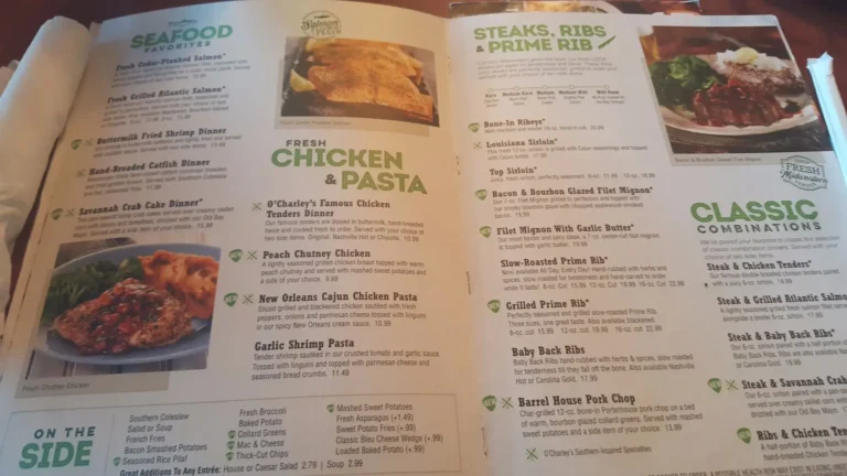 O’Charley’s Menu USA Prices