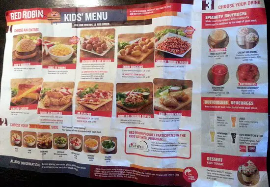 Red Robin Menu USA Prices