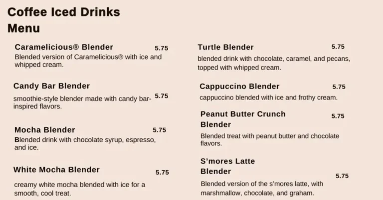 Scooter’s Coffee Menu USA