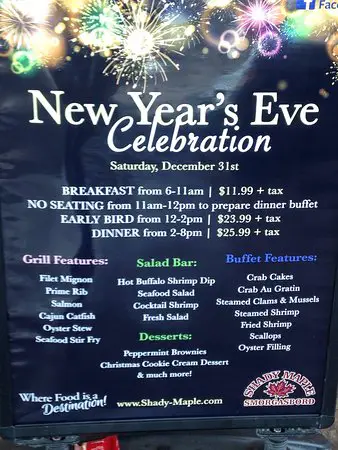 Shady Maple Menu USA Prices