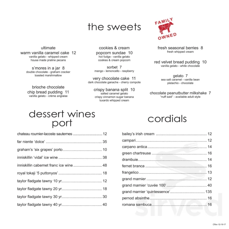 Steak 48 Menu USA