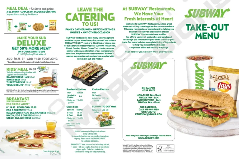 Subway Menu USA Prices