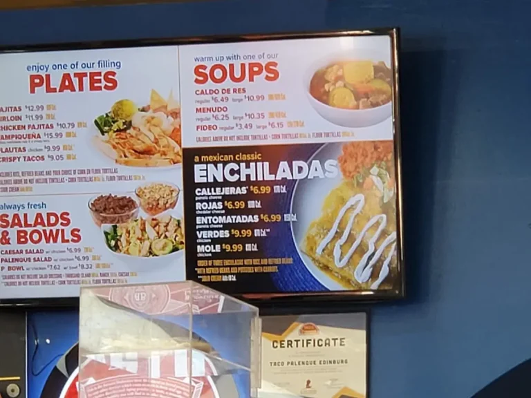 Taco Palengue Menu USA Prices