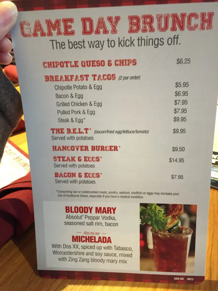 Twin Peaks Menu USA