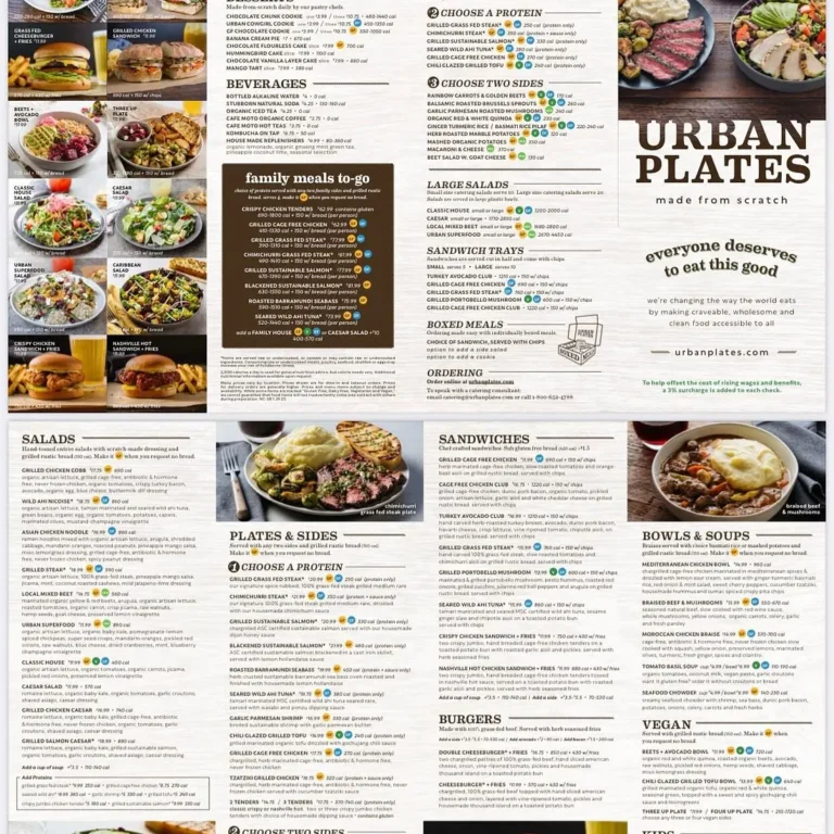Urban Plates Menu USA Prices