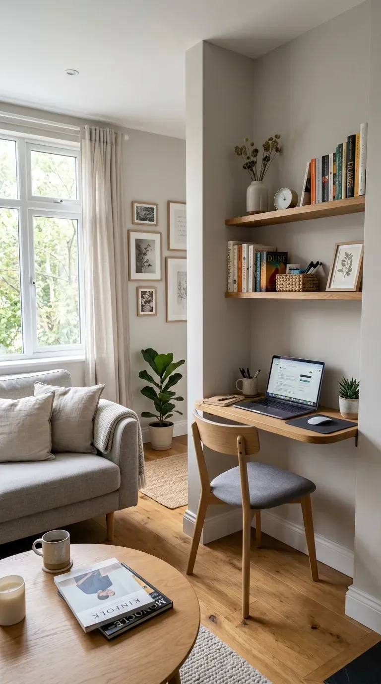 Cozy alcove seating nook in small living room