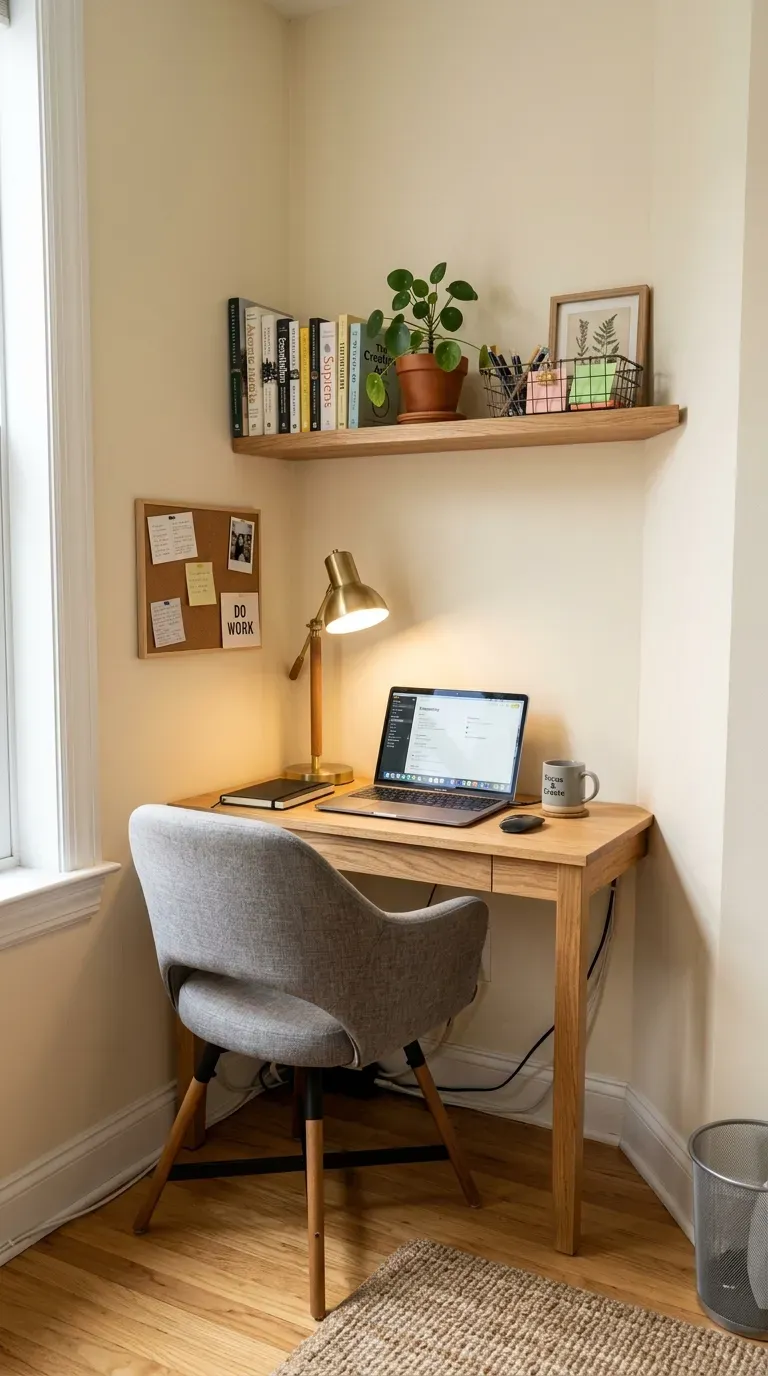 Awkward alcove with bar trolley as functional decor