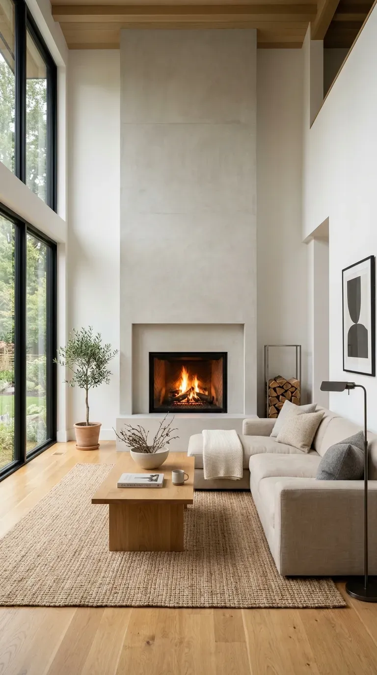 Minimalist living room with one clear focal point