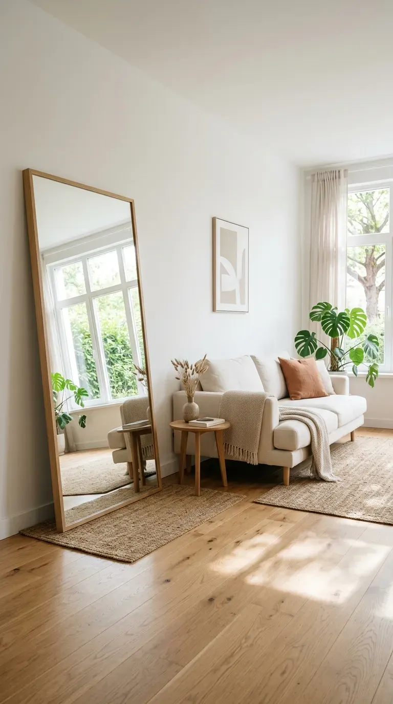 Minimalist living room with one statement artwork